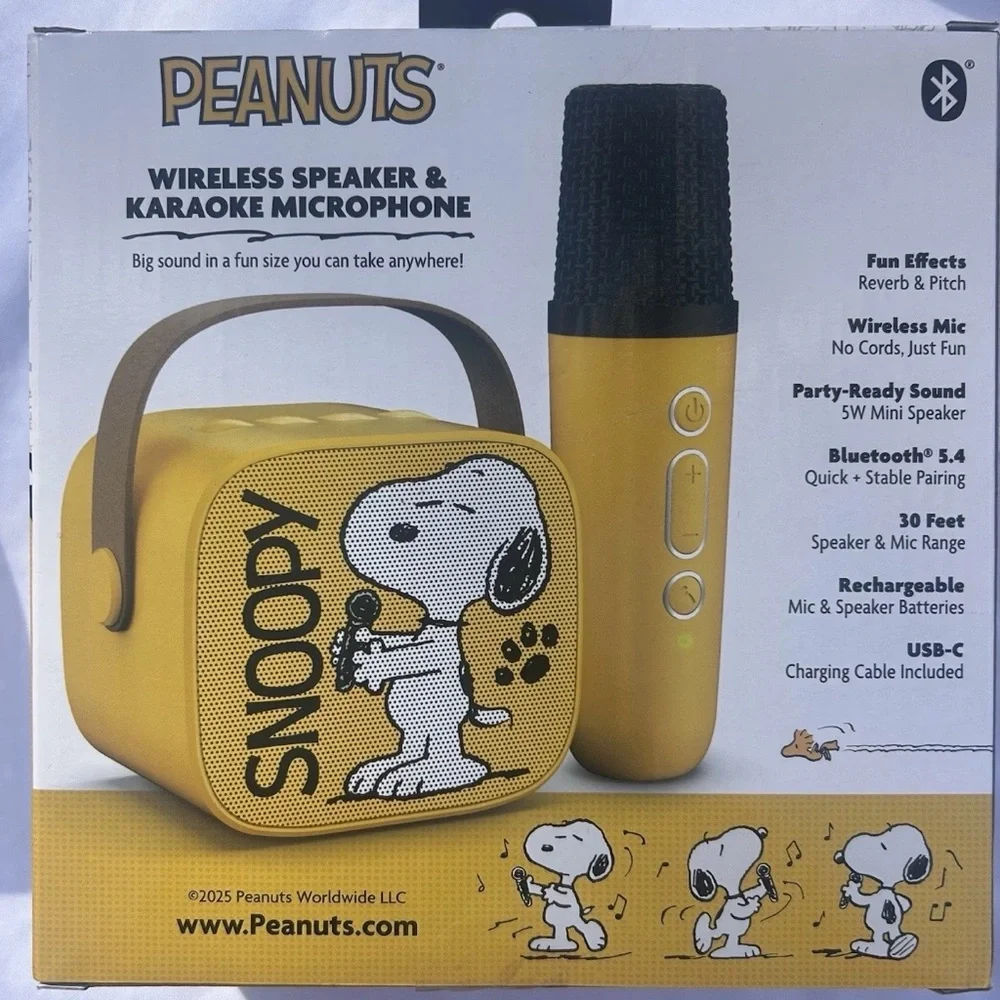 🔥🐶Peanuts Snoopy Yellow Wireless Speaker & Microphone🔥🐶